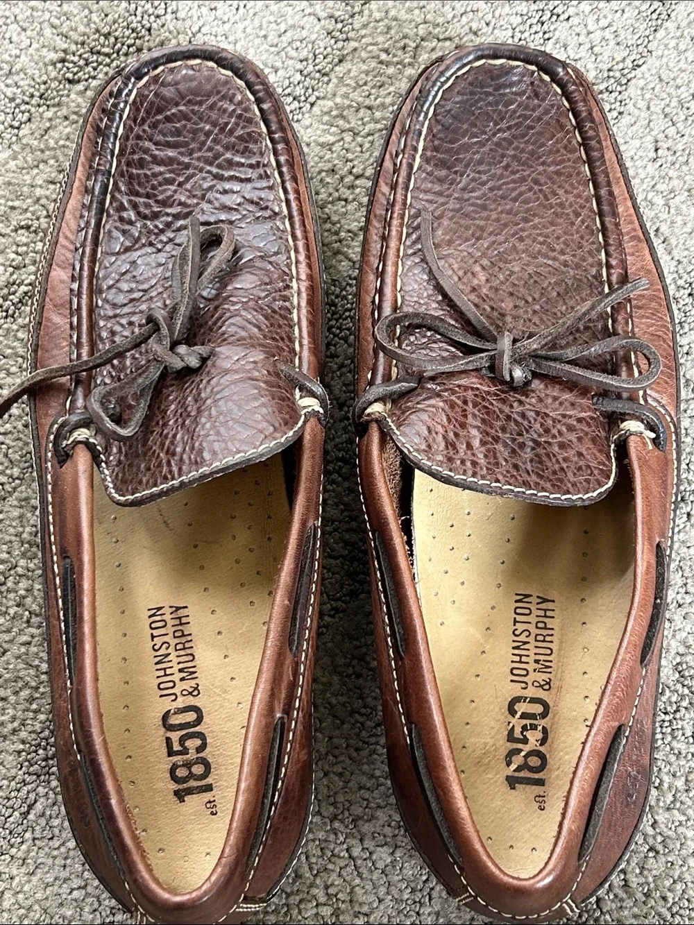 JOHNSON & MURPHEY Men's Leather Tassel Slip-On LOAFERS Size 9.5M Brown